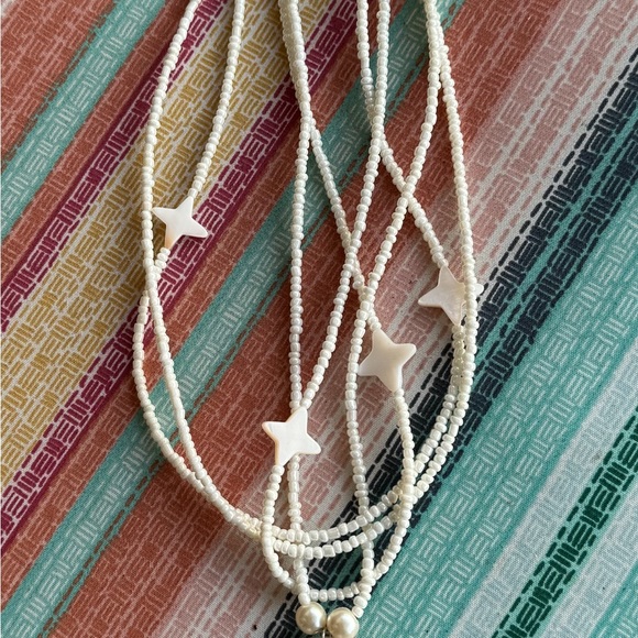 303-PTT New Mother Of Pearl Shell Pendant Necklace & Earrings White Beads Set - Picture 6 of 14